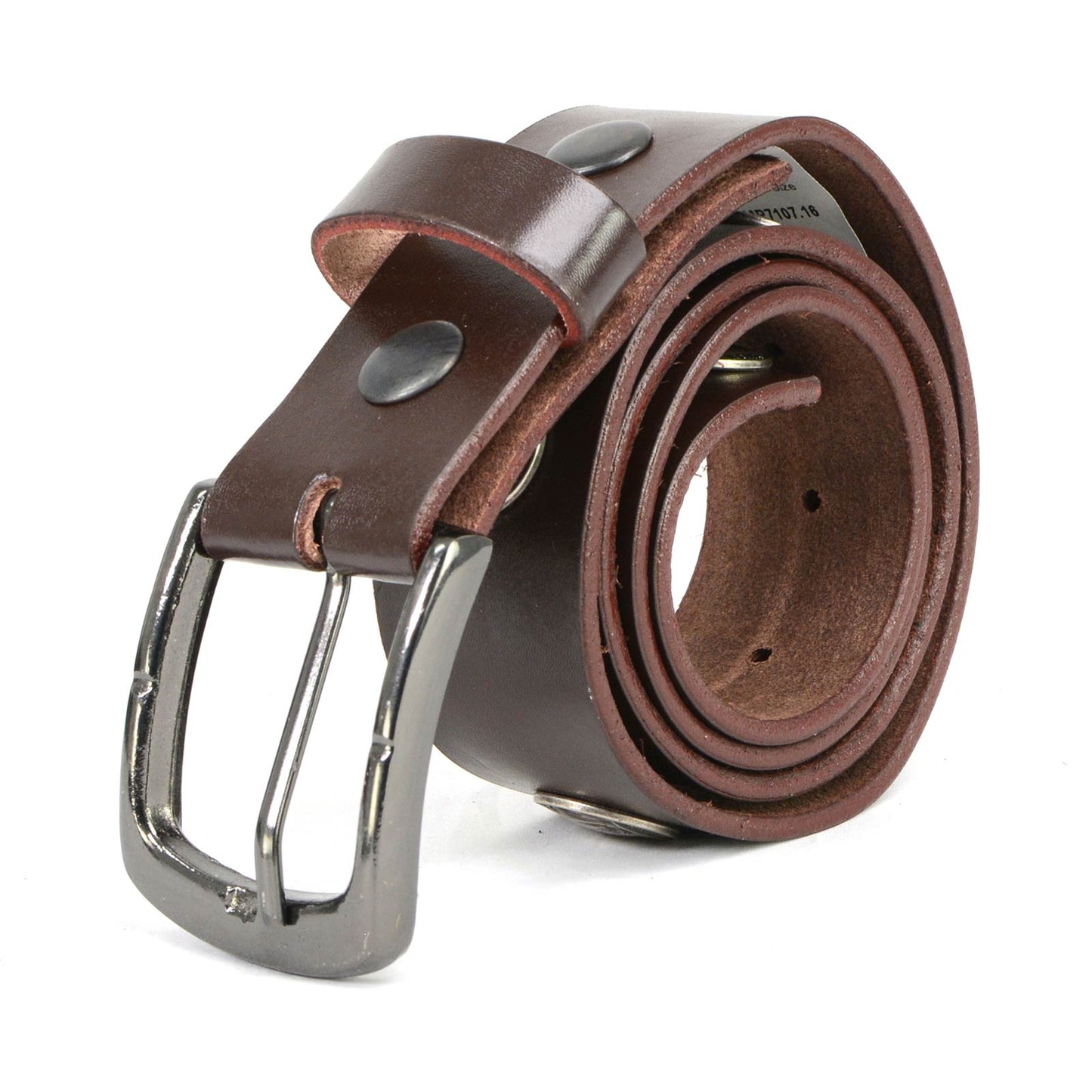 Milwaukee Leather MP7107 Men's 5 Cent Buffalo Coin - Brown Genuine Leather Belt with Interchangeable Buckle - 1.5 inches Wide