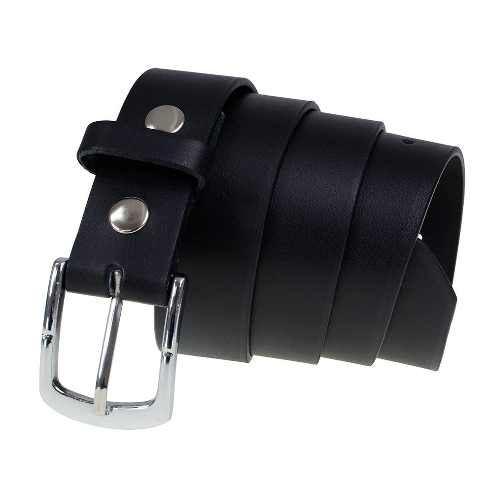 Milwaukee Leather MP7114 Men's  Light Black Genuine Leather Belt with Interchangeable Buckle - 1.5 inches Wide
