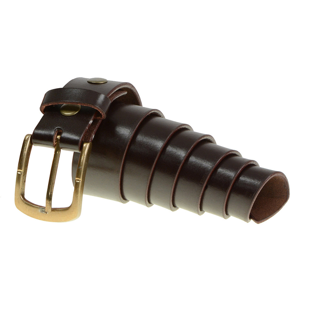 Milwaukee Leather MP7115 Men's Classic Brown Leather Belt with Brass Buckle