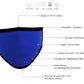 Milwaukee Leather MP7924FM 'Royal Blue' 100 % Cotton Protective Face Mask with Optional Filter Pocket