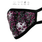 Milwaukee Leather FMD1011 Ladies 'Sugar Skull' 100 % Cotton Protective Face Mask with Optional Filter Pocket