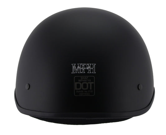 Milwaukee Performance Helmets MPH9710DOT Dot Approved Bare Bones Matte Black Half Motorcycle Helmet
