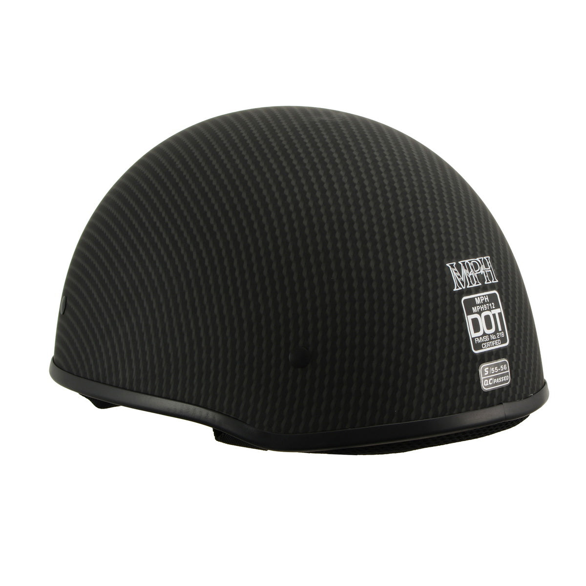 Milwaukee Performance Helmets MPH9712DOT Dot Approved Matte Black Half Motorcycle Helmet Biker