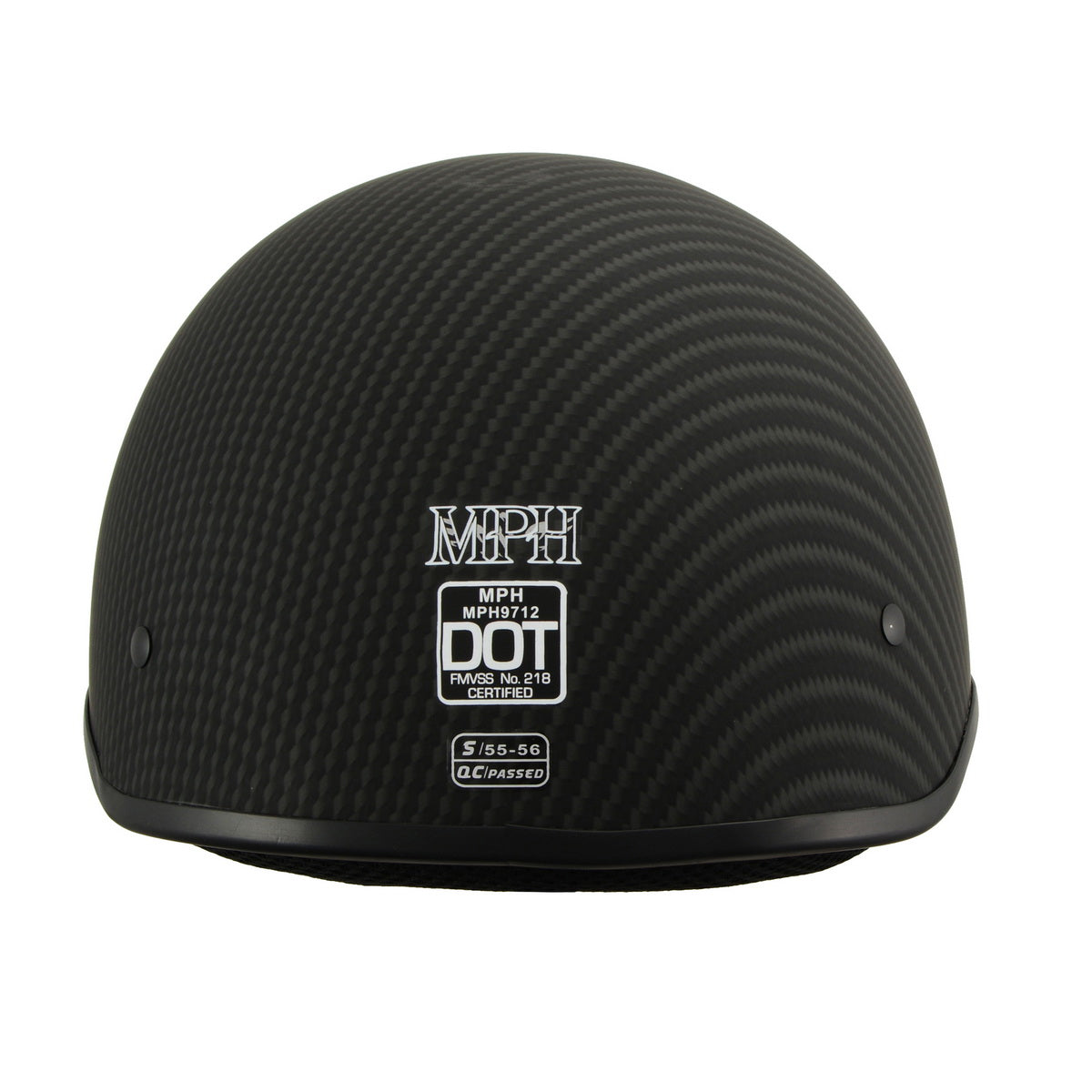 Milwaukee Performance Helmets MPH9712DOT Dot Approved Matte Black Half Motorcycle Helmet Biker