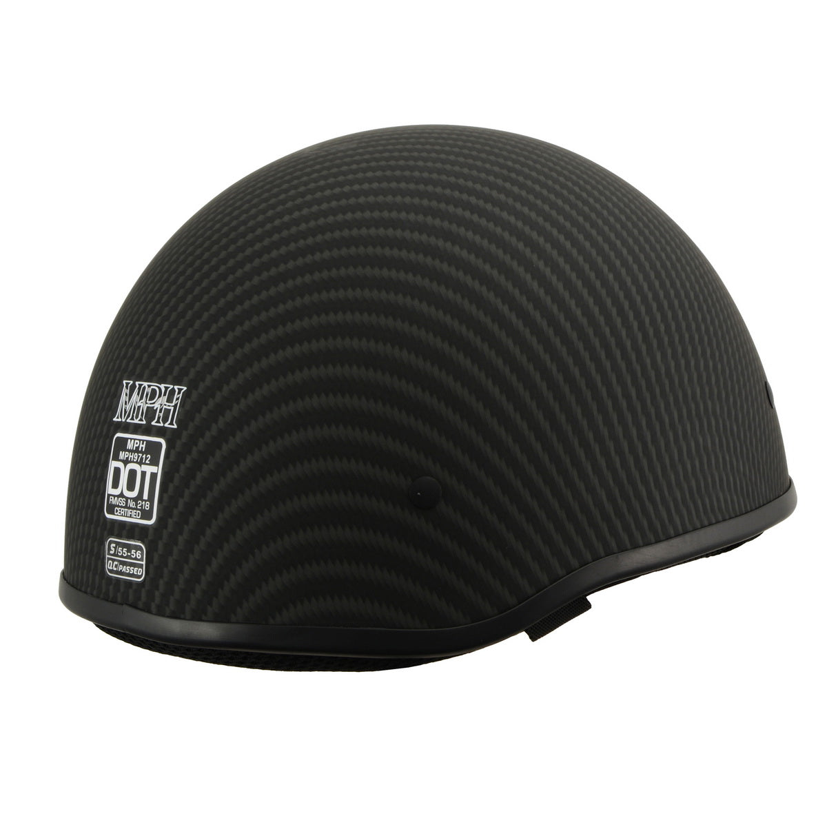 Milwaukee Performance Helmets MPH9712DOT Dot Approved Matte Black Half Motorcycle Helmet Biker