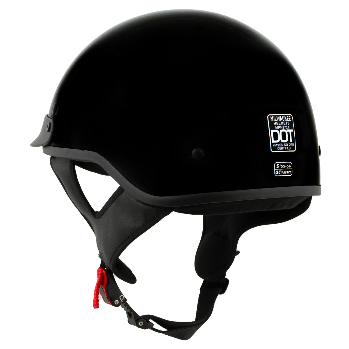 Milwaukee Helmets MPH9719DOT Momentum DOT Black Half Face