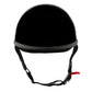 Milwaukee Helmets MPH9751DOT Gloss Black Polo Style DOT Motorcycle Half Face Bikers Helmet