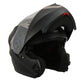 Milwaukee Performance Helmets MPH9804DOT Matte Black Modular Racing Helmet with Drop Down Tinted Visor