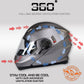 Milwaukee Helmets MPH9808DOT Ionized Silver Advanced Motorcycle Modular Helmet Biker w/ Drop Down Visor