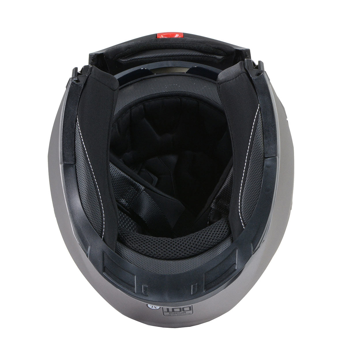 Milwaukee Helmets MPH9808DOT Ionized Silver Advanced Motorcycle Modular Helmet Biker w/ Drop Down Visor