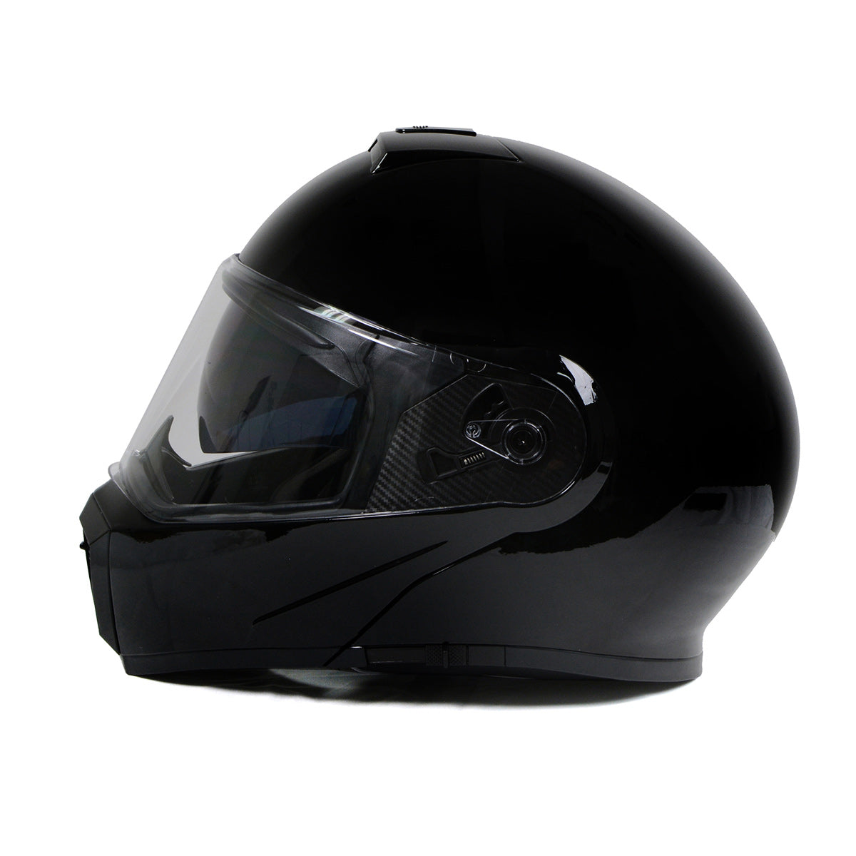 Milwaukee Helmets MPH9813DOT Gloss Black Menace DOT Approved Motorcycle Modular Helmet w/ Drop Down Visor