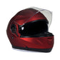 Milwaukee Helmets MPH9817DOT Breeze Red Advanced Motorcycle Modular Helmet Biker w/ Drop Down Visor