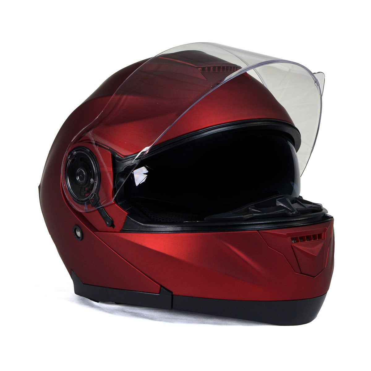 Milwaukee Helmets MPH9817DOT Breeze Red Advanced Motorcycle Modular Helmet Biker w/ Drop Down Visor