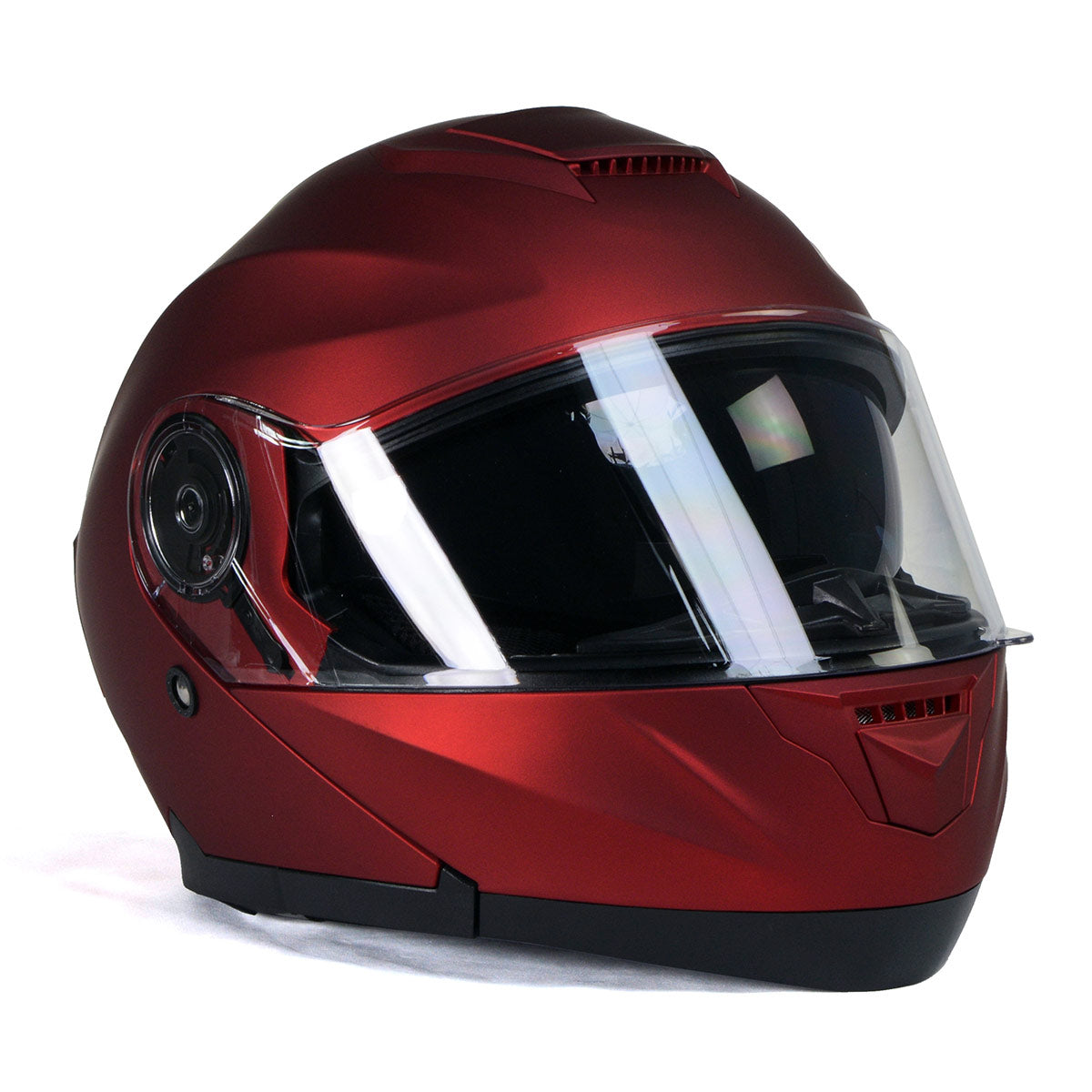 Milwaukee Helmets MPH9817DOT Breeze Red Advanced Motorcycle Modular Helmet Biker w/ Drop Down Visor