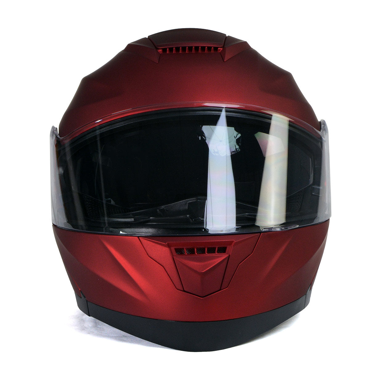 Milwaukee Helmets MPH9817DOT Breeze Red Advanced Motorcycle Modular Helmet Biker w/ Drop Down Visor