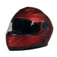 Milwaukee Helmets MPH9817DOT Breeze Red Advanced Motorcycle Modular Helmet Biker w/ Drop Down Visor