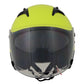 Milwaukee Helmets MPH9823DOT Shift Open Face 3/4 Neon Yellow Helmet Biker w/ Drop Down Visor