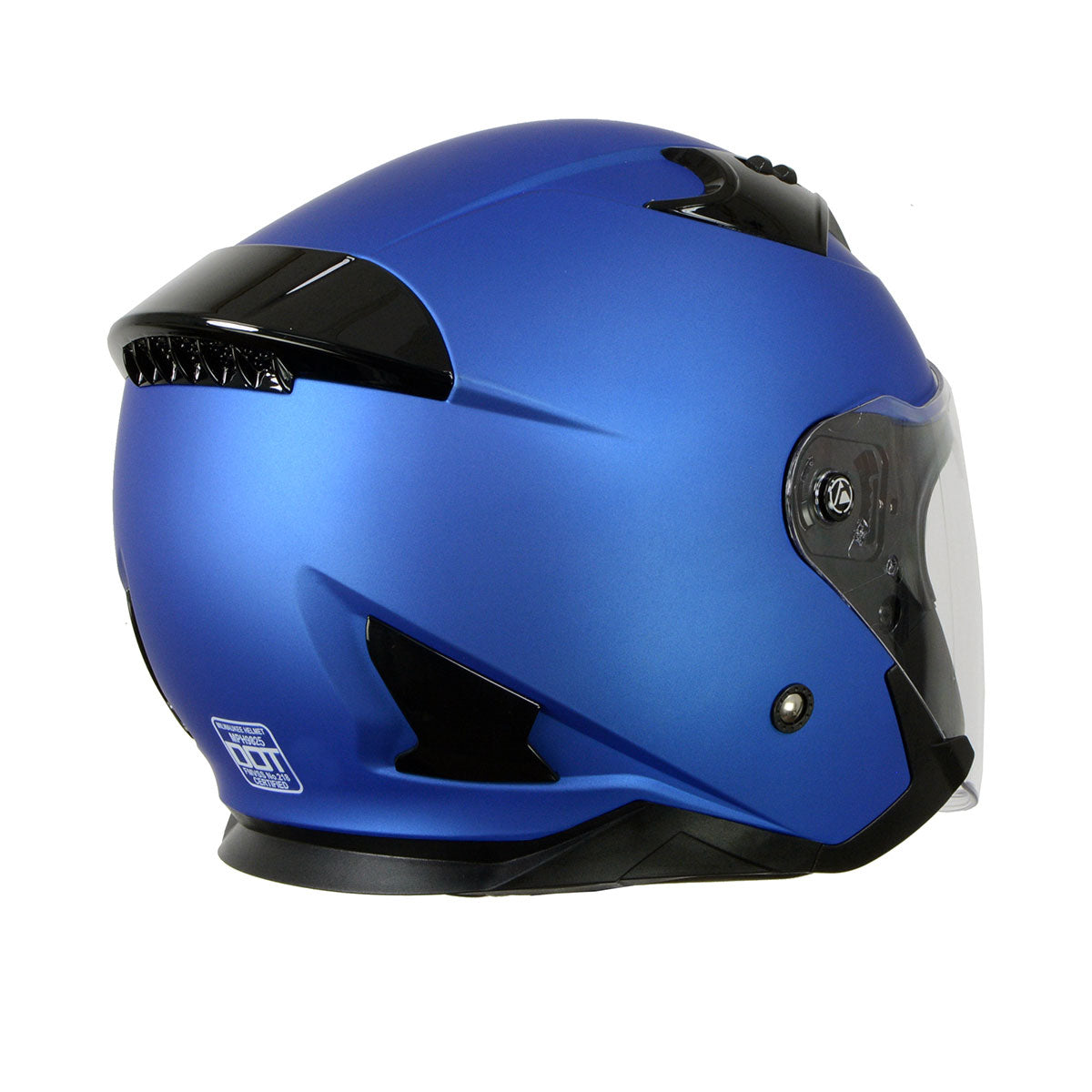 Milwaukee Helmets MPH9825DOT Shift Open Face 3/4 Blue Helmet Biker w/ Drop Down Visor