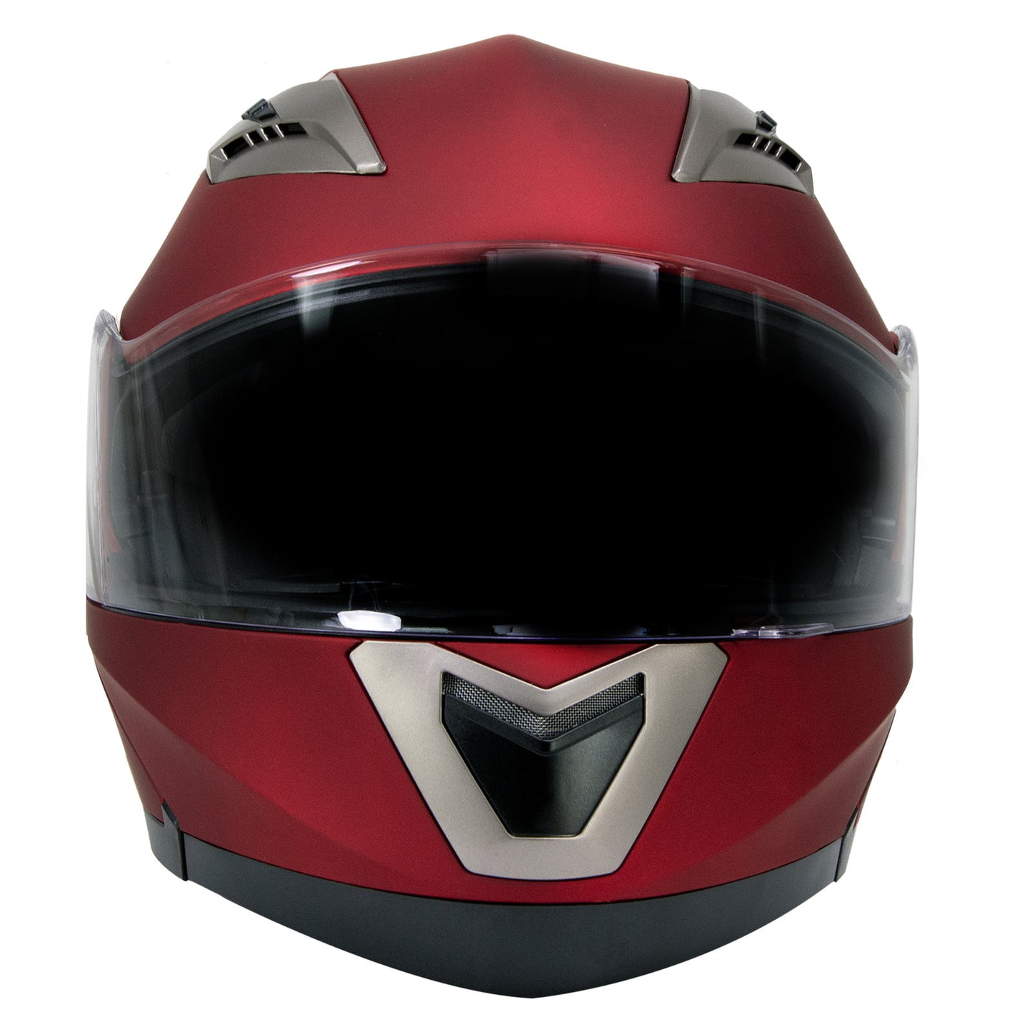 Milwaukee Helmets MPH9826DOT 'Ionized' Flat Red Advanced Motorcycle Modular Helmet w/ Drop Down Visor