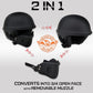 Milwaukee Helmets MPH9831DOT Rascal 3/4 Open Face Gloss Black 2 in 1 Motorcycle Biker DOT Helmet