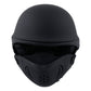 Milwaukee Helmets MPH9830DOT Rascal 3/4 Open Face Flat Black 2 in 1 Motorcycle Helmet Biker