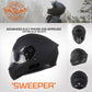 Milwaukee Helmets MPH9835DOT Sweeper Flat Black Advanced Motorcycle Full Face Helmet Biker w/ Drop Down Visor
