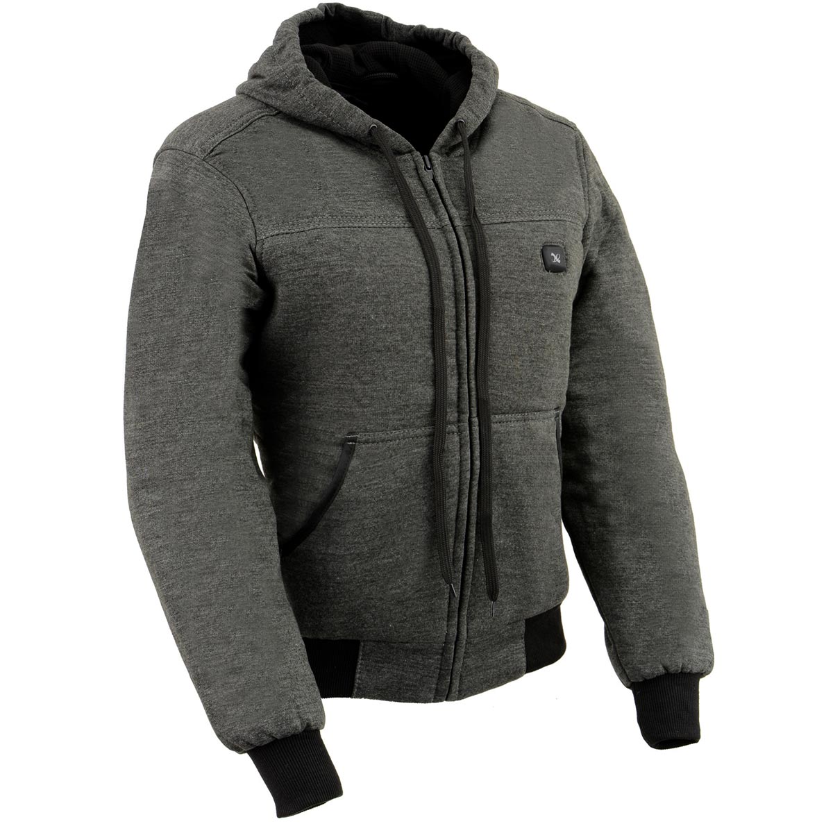 Nexgen Heat NXL2713SET Women's Grey Heated Front Zipper Hoodie Jacket for Winter Cold Weather Riding Outdoor Activities