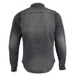 Milwaukee Leather MPM1620 Men's Black Flannel Biker Shirt w/ CE Approved Armor - Reinforced w/ Aramid Fibers