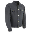 Milwaukee Leather MPM1623 Men's Black Flannel Biker Shirt with CE Approved Armor - Reinforced w/ Aramid Fibers