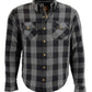 Milwaukee Leather MPM1630 Men's Plaid Flannel Biker Shirt with CE Approved Armor - Reinforced w/ Aramid Fibers