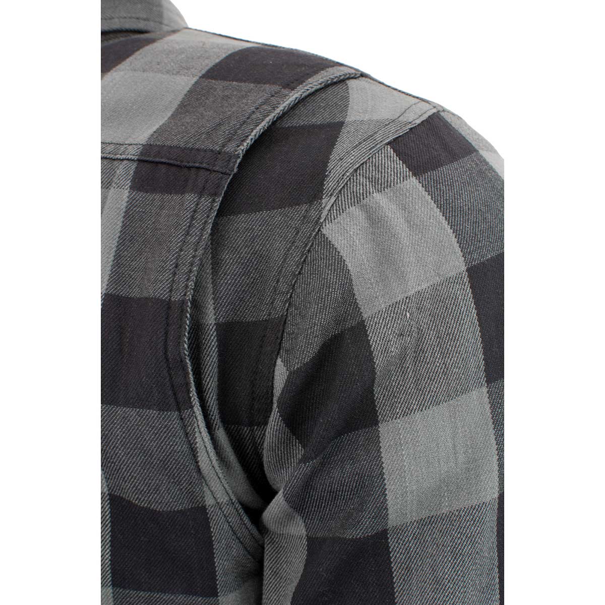Milwaukee Leather MPM1630 Men's Plaid Flannel Biker Shirt w/ CE Armor - Reinforced w/ Aramid Fibers