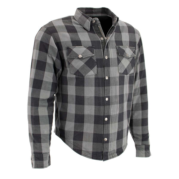 Milwaukee Leather MPM1630 Men's Plaid Flannel Biker Shirt w/ CE