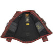 Milwaukee Leather MPM1632 Men's Plaid Flannel Biker Shirt with CE Approved Armor - Reinforced w/ Aramid Fiber