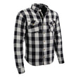 Milwaukee Leather MPM1633 Men's Armored Checkered Flannel Biker Shirt with Aramid by DuPont Fibers