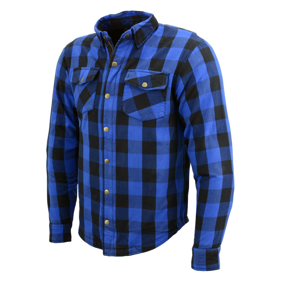 Milwaukee Leather MPM1634 Men's Plaid Flannel Biker Shirt with CE Approved Armor - Reinforced w/ Aramid Fiber