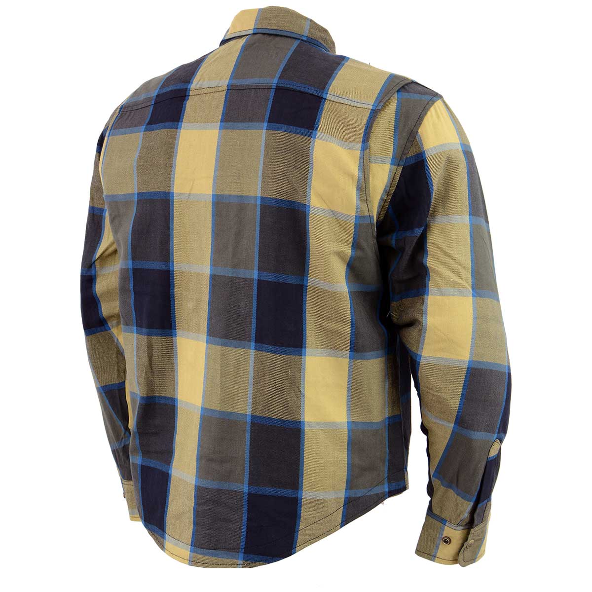 Milwaukee Leather MPM1639 Men's Plaid Flannel Biker Shirt with CE Approved Armor - Reinforced w/ Aramid Fibers