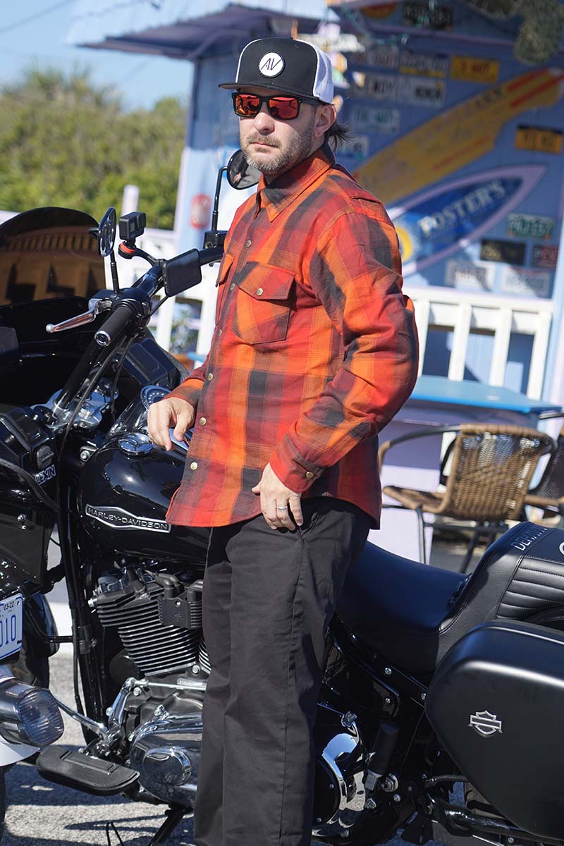 Milwaukee Leather MPM1641 Men's Plaid Flannel Biker Shirt with CE Approved Armor - Reinforced w/ Aramid Fiber