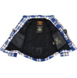 Milwaukee Leather MPM1645 Men's Plaid Flannel Biker Shirt with CE Approved Armor - Reinforced w/ Aramid Fiber