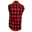 Milwaukee Leather MPM1649 Men’s Classic Black and Red Button-Down Flannel Cut Off Sleeveless Casual Shirt