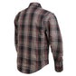 Milwaukee Leather MPM1652 Men's Plaid Flannel Biker Shirt with CE Approved Armor - Reinforced w/ Aramid Fiber