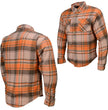 Milwaukee Leather MPM1657 Men's Plaid Flannel Biker Shirt with CE Approved Armor - Reinforced w/ Aramid Fiber