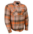 Milwaukee Leather MPM1657 Men's Plaid Flannel Biker Shirt with CE Approved Armor - Reinforced w/ Aramid Fiber