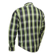 Milwaukee Leather MPM1658 Men's Plaid Flannel Biker Shirt with CE Approved Armor - Reinforced w/ Aramid Fiber