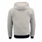 Nexgen Heat MPM1714SET Men's “Fiery’’ Heated Hoodie Silver Zipper Front Sweatshirt Jacket for Winter w/Battery Pack