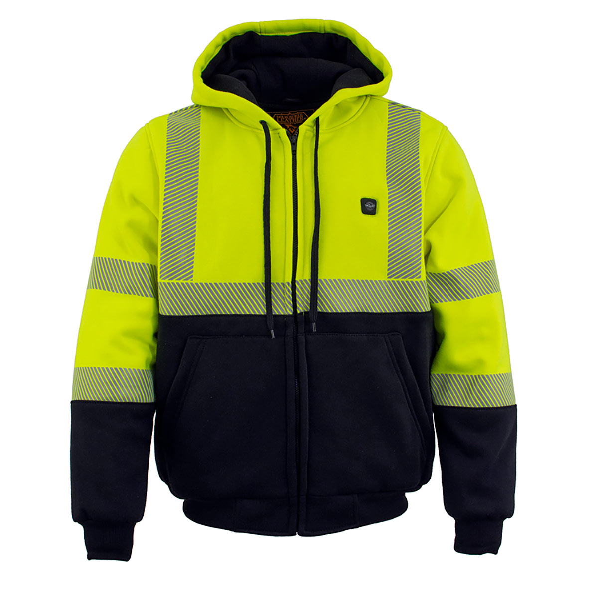 Nexgen Heat MPM1773SET Men's Heated High Visibility Work Hoodie, Neon Green Hi Vis Reflective Hoodie