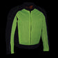 Milwaukee Leather MPM1790 Men's Black and Neon Green Hi Vis Mesh Racer Armored Jacket with Removable Rain Jacket