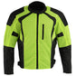 Milwaukee Leather MPM1793 Green High Vis Armored Mesh Motorcycle Jacket for Men - All Season Biker Jacket