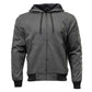 Milwaukee Leather Men's Bare Bones Charcoal Reflective Skull CE Armored Riding Hoodie, Shoulder and Elbow Armor - MPM1799