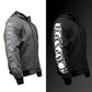 Milwaukee Leather Men's Bare Bones Charcoal Reflective Skull CE Armored Riding Hoodie, Shoulder and Elbow Armor - MPM1799