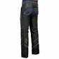 Milwaukee Leather MPM5705 Men's Black Vented Textile Chaps with Leather Trim and Snap Out Liner